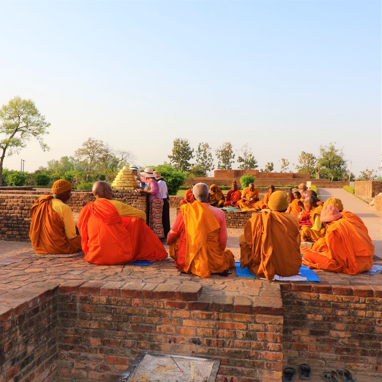 Monges em Sravasti na Peregrinação Budista